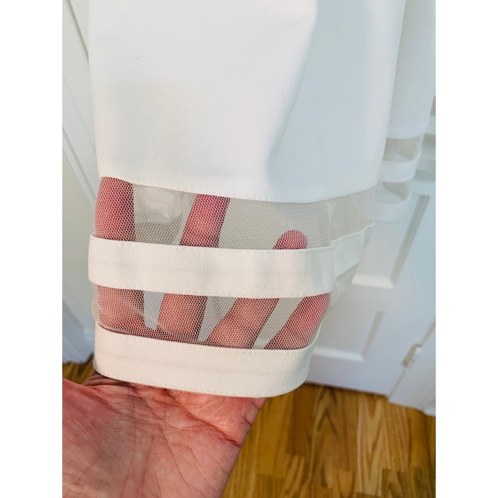 Calvin Klein Fit and Flare Sleeveless White Dress Mesh Bachelorette / Size 10-12 - Picture 7 of 16